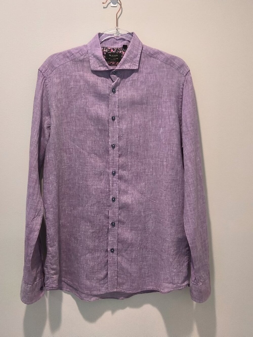 Sand Copenhagen  lavender linen man shirt